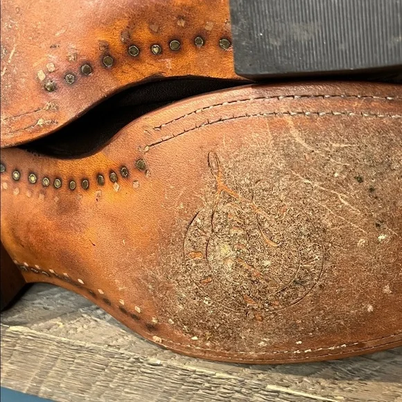 Lucchese Snowflake Brown and Gold Cowboy Boots with Intricate Detailing Size 10 - Picture 14 of 16